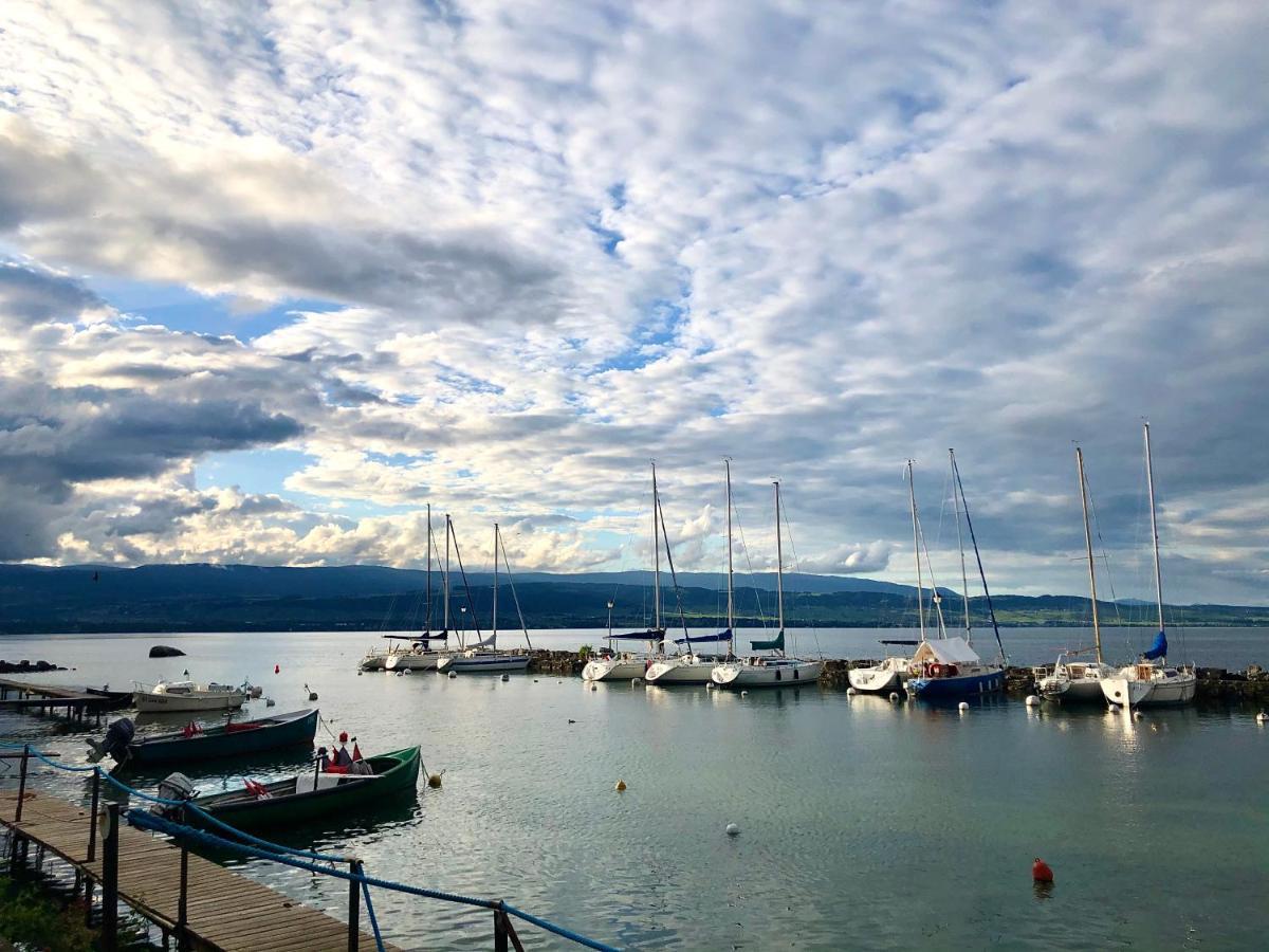 A Room With A View - Maisonnette Dans Bourg Medieval Au Bord Du Lac Leman Yvoire Exterior foto
